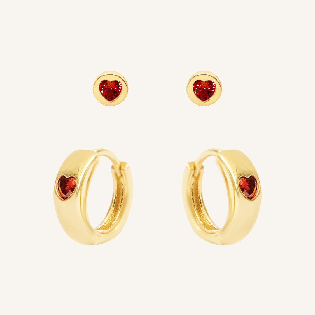 Adore Garnet Earring Set