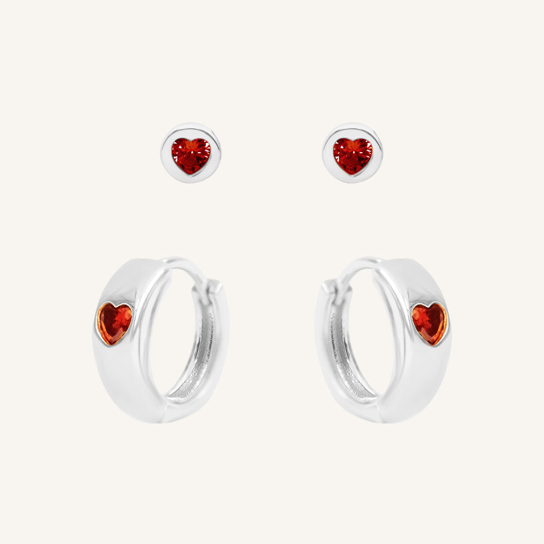 Adore Garnet Earring Set