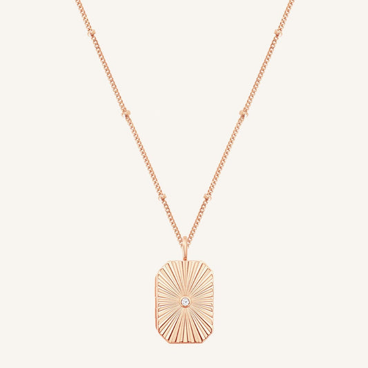 Amata Bevel Photo Locket Necklace