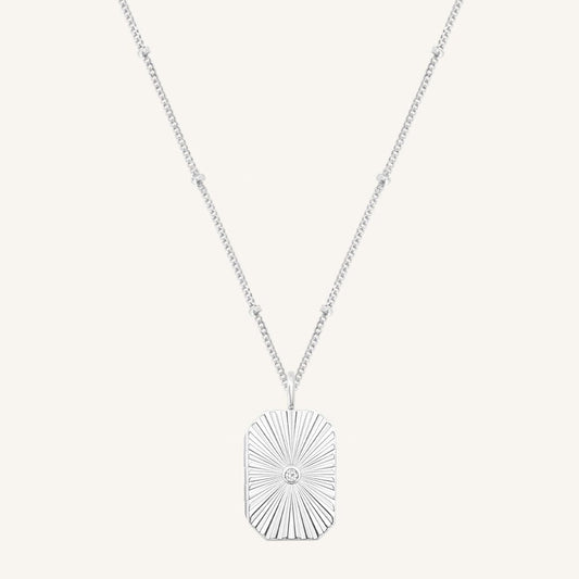 Amata Bevel Photo Locket Necklace