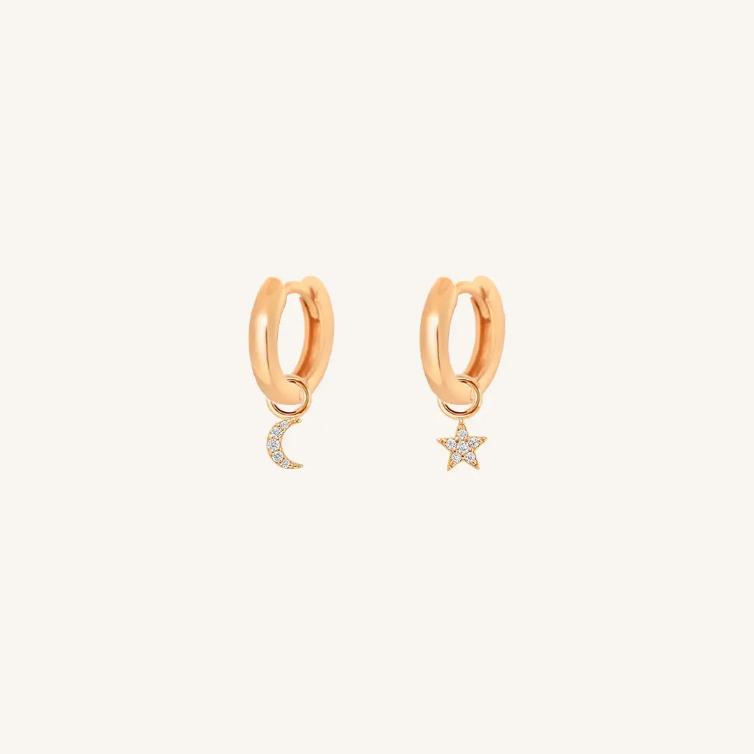 The  ROSE-Billie  Astro Plain Hoops by  Francesca Jewellery from the Earrings Collection.