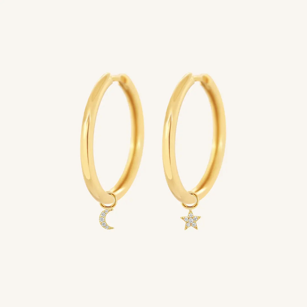 The  GOLD-Riley  Astro Plain Hoops by  Francesca Jewellery from the Earrings Collection.