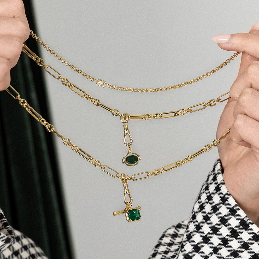 Evelyn Fob Chain and Hoops Set