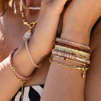 Silver chain bracelet on a white background
