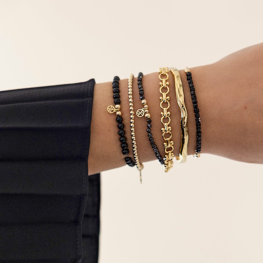 Black Spinel Division Charm Bracelet - Stone of Energy
