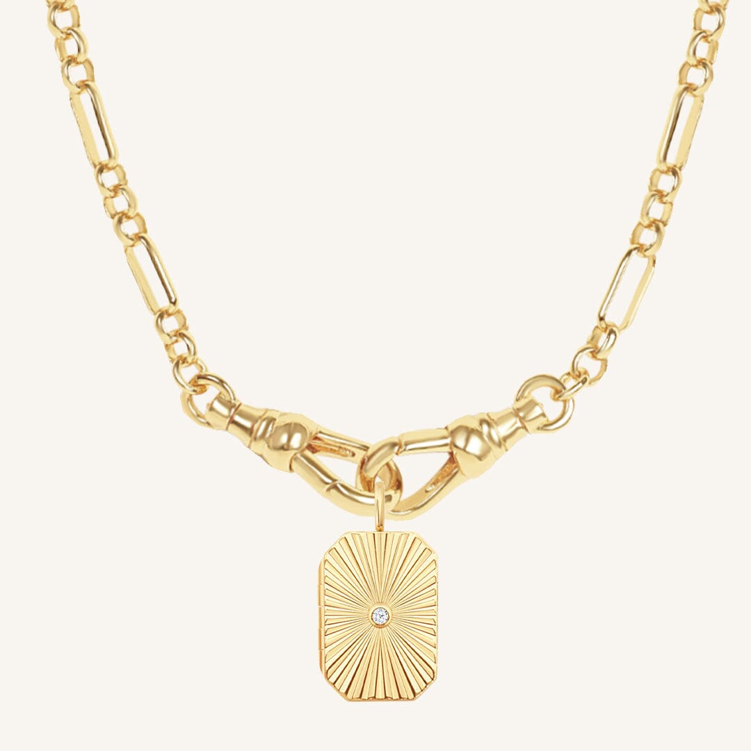Amata Bevel Photo Locket Necklace