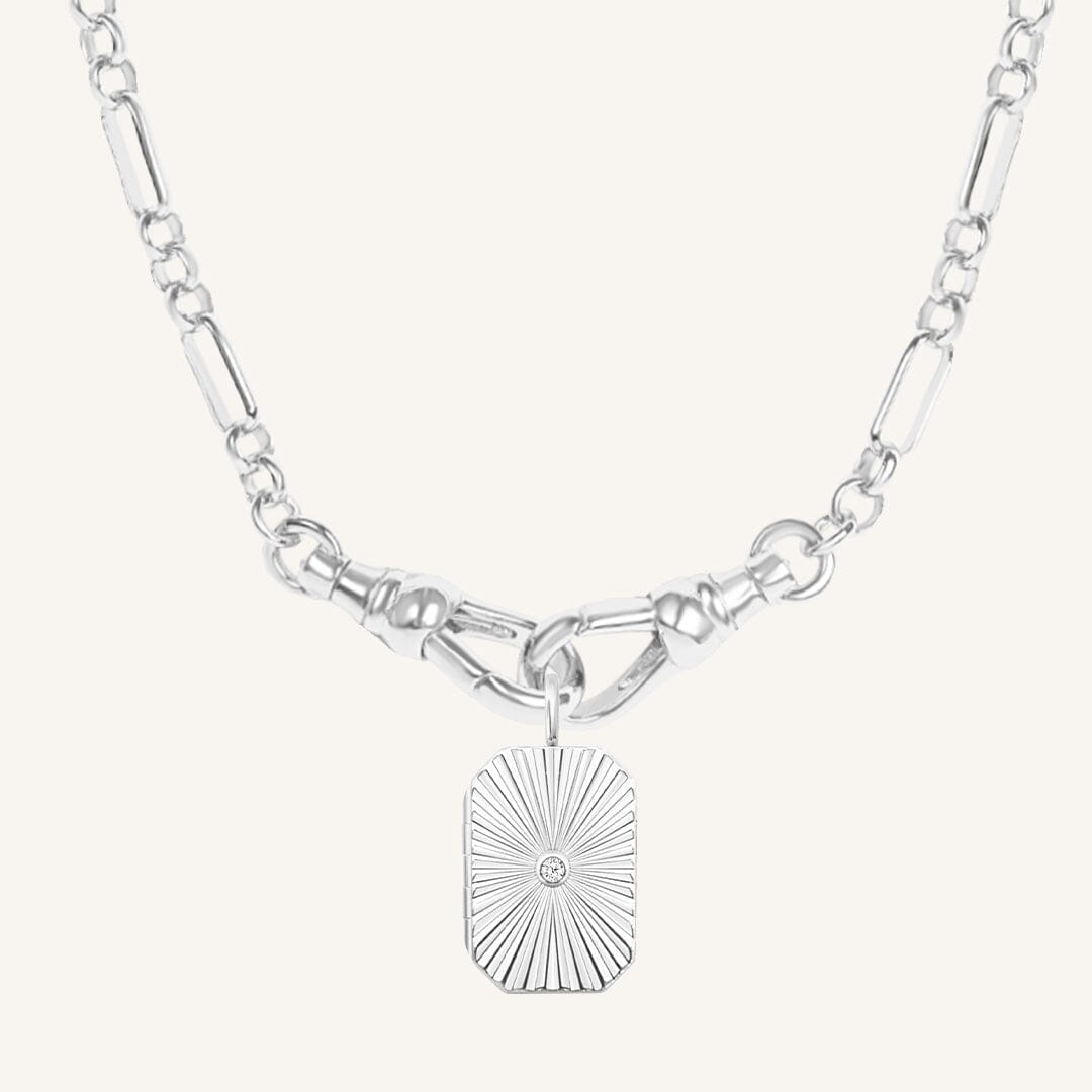 Amata Bevel Photo Locket Necklace