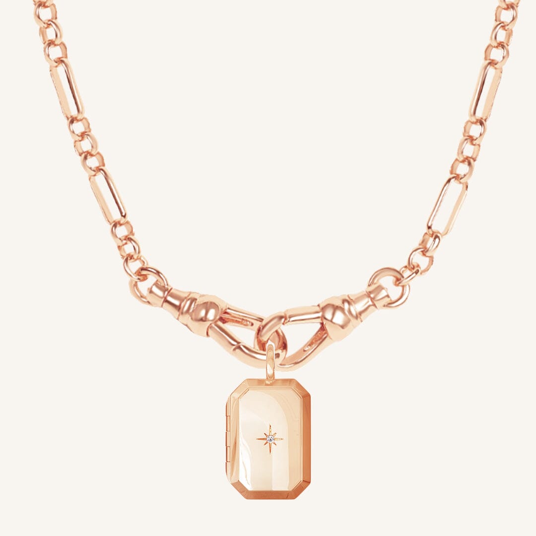 Bevel Photo Locket Necklace