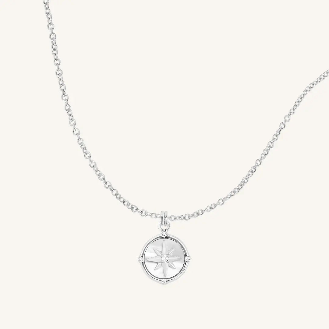 The  SILVER-PLAIN  Compass Necklace by  Francesca Jewellery from the Necklaces Collection.