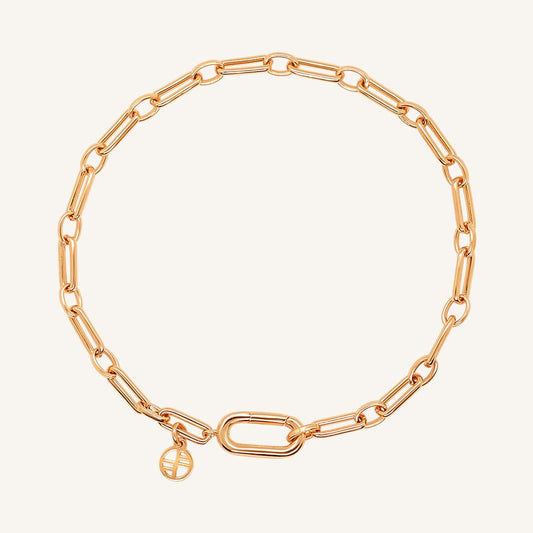 A rose-toned link bracelet