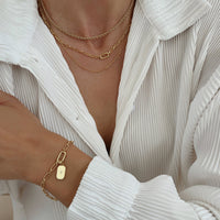 A gold-toned link bracelet