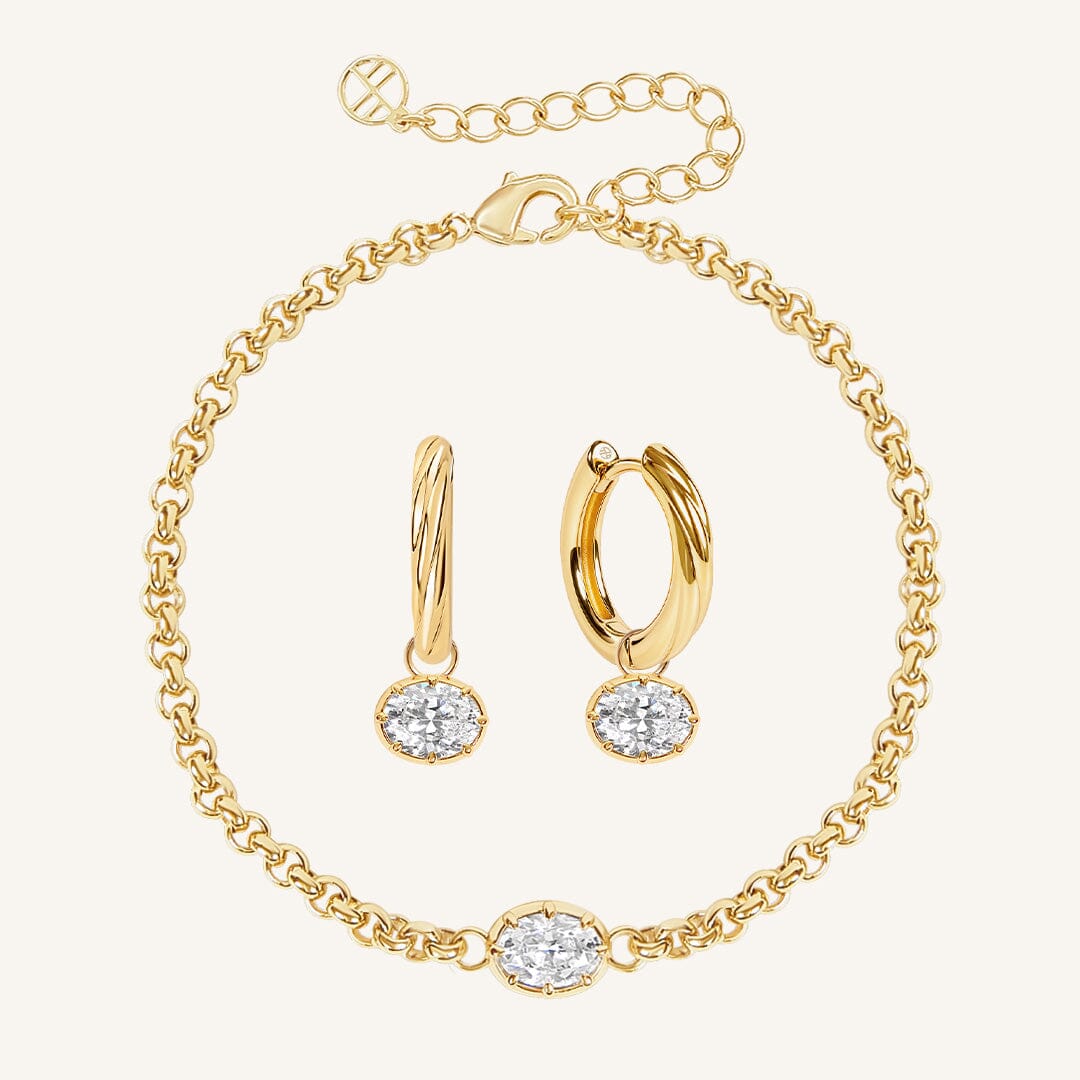 Estelle Bracelet and Hoops Set