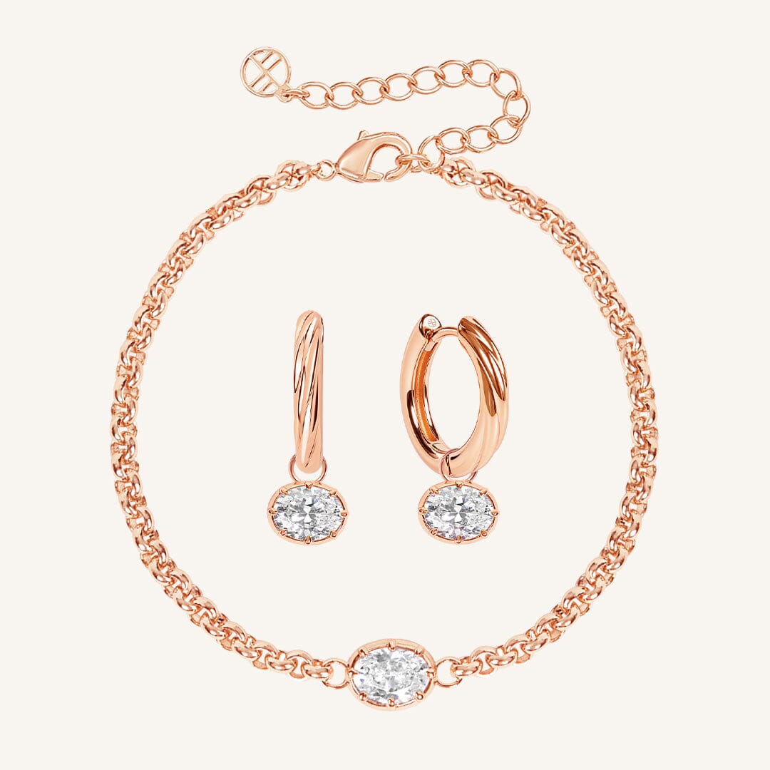 Estelle Bracelet and Hoops Set