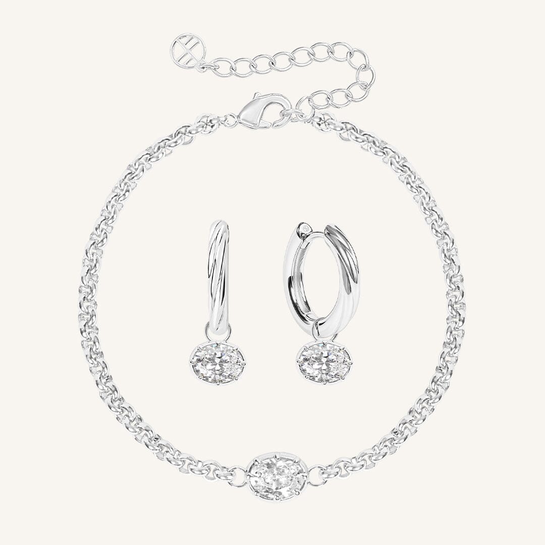 Estelle Bracelet and Hoops Set
