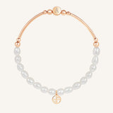 Etch Alpha Charm Pearl Bracelet