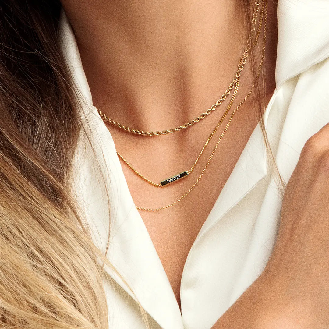The    Etch Bar Necklace by  Francesca Jewellery from the Necklaces Collection.