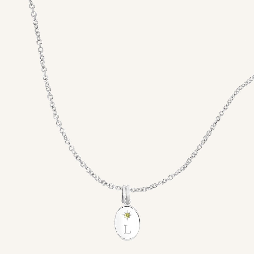 Etch Birthstone Charm Necklace