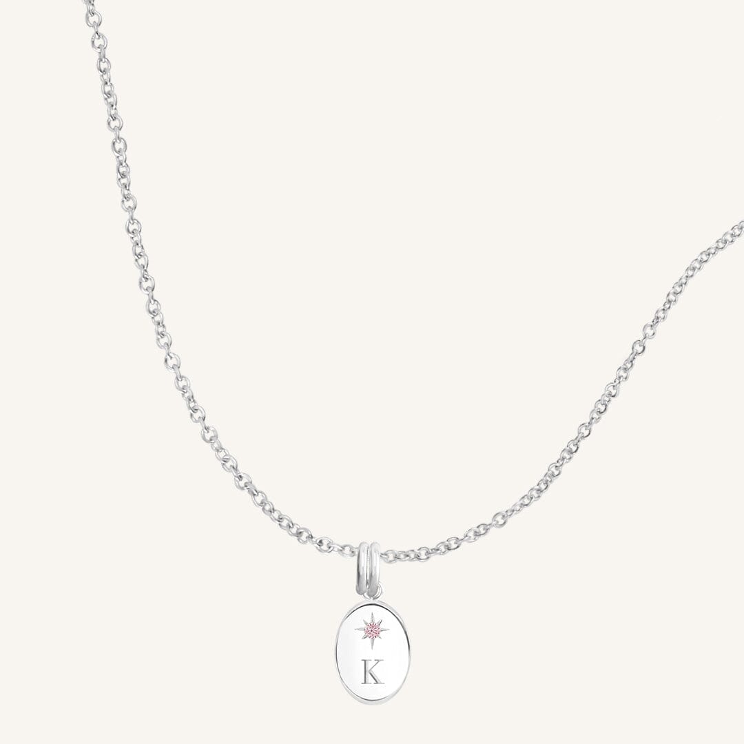 Etch Birthstone Charm Necklace