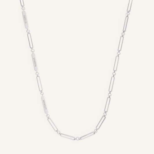 Etch Engravable Chain Necklace 3 Panels