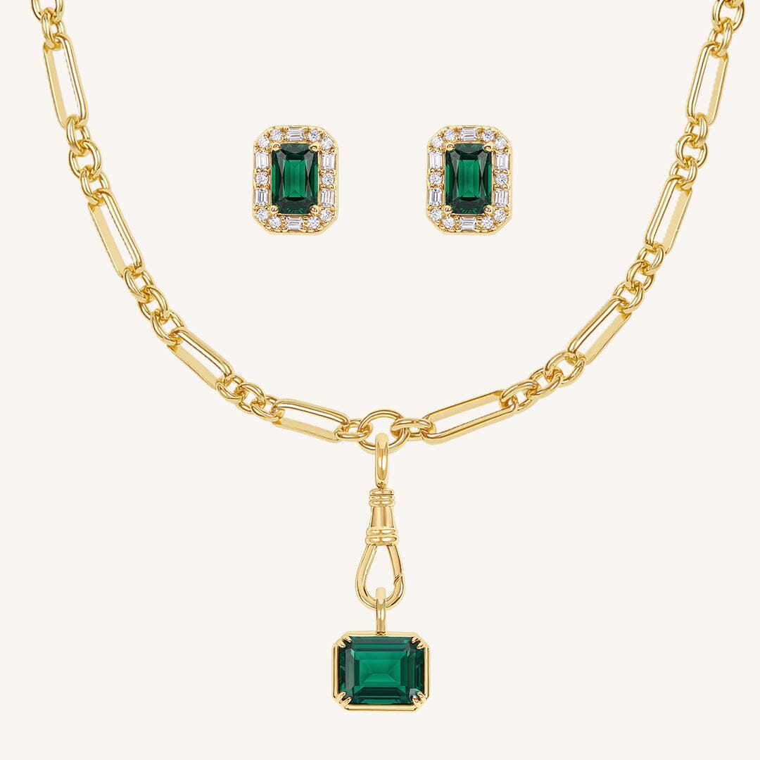 Evelyn Fob Chain and Studs Set