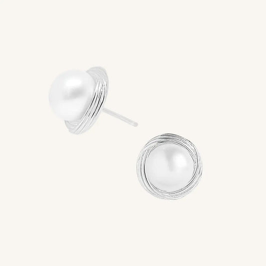 The  SILVER  Eyre Studs by  Francesca Jewellery from the Earrings Collection.