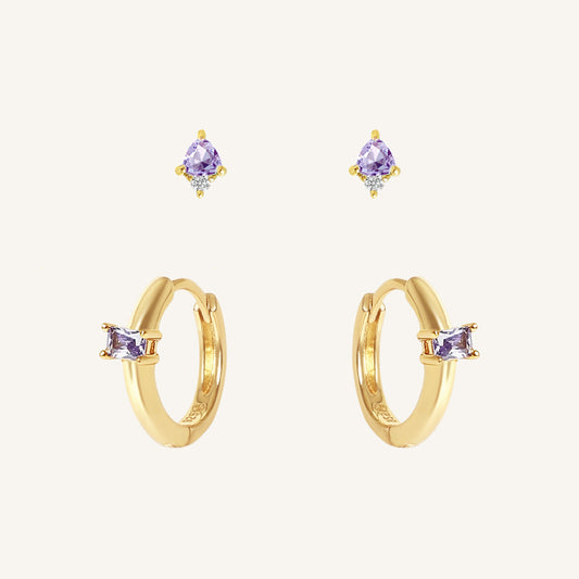 February Birthstone Earring Set