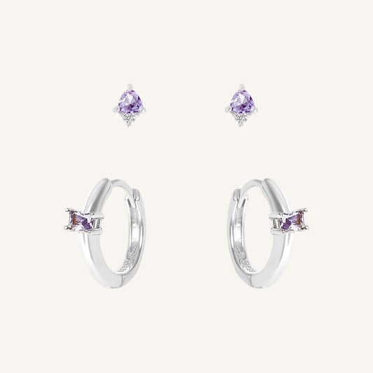 February Birthstone Earring Set