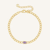 February Birthstone Chain Bracelet