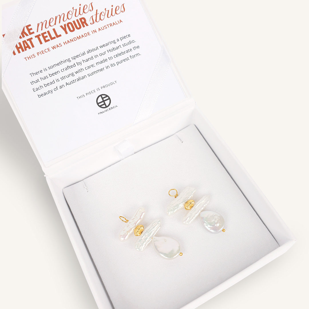 First Light Pearl Hoop Charm (Set of 2)