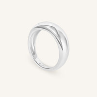 Silver ring on a white background