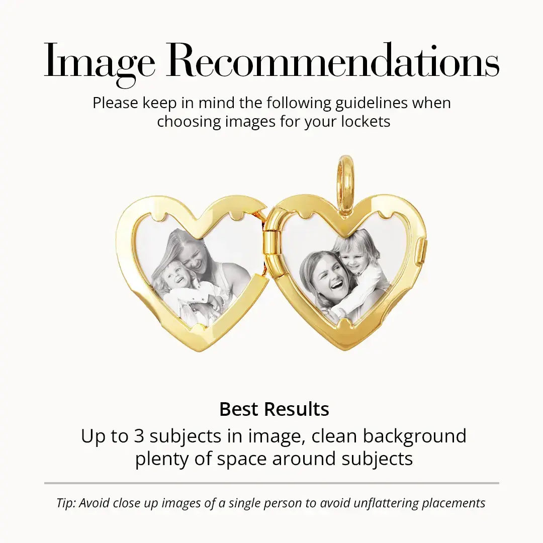 Amata Heart Photo Locket Necklace