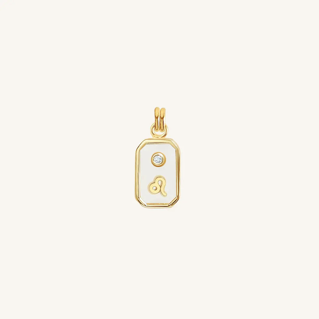 The  GOLD  Iridescent Zodiac Charm Leo by  Francesca Jewellery from the Charms Collection.