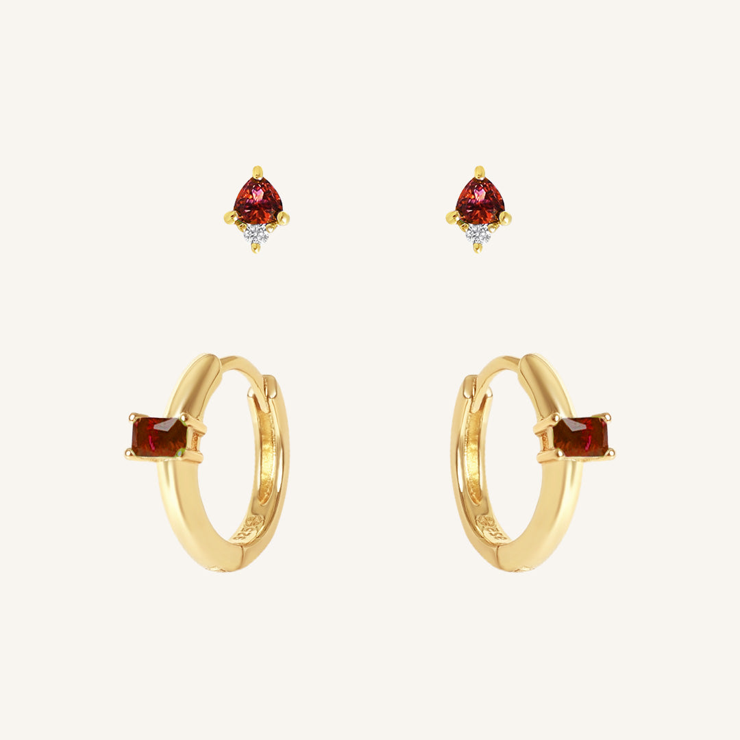 January Birthstone Earring Set