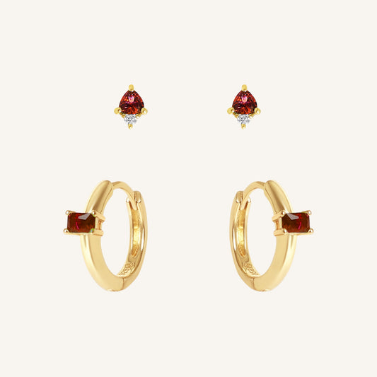 January Birthstone Earring Set