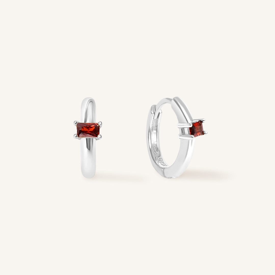 January Birthstone Huggies