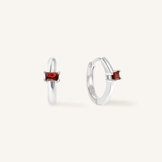 January Birthstone Huggies