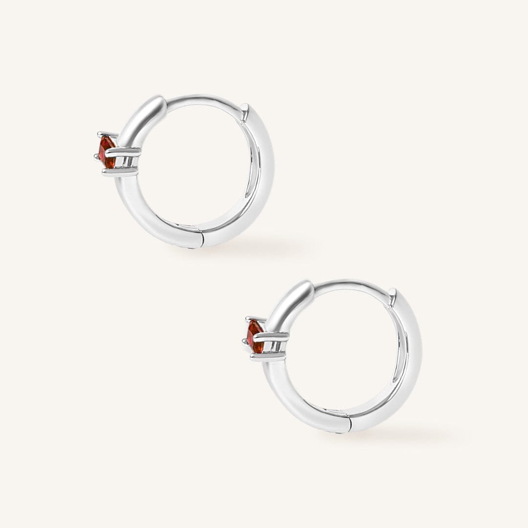 January Birthstone Huggies