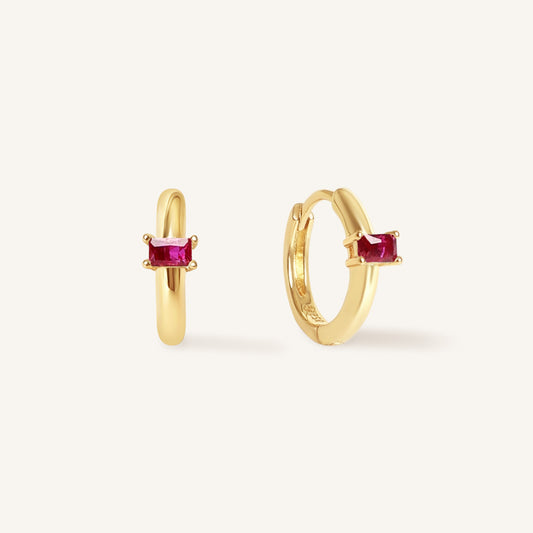 July Birthstone Huggies