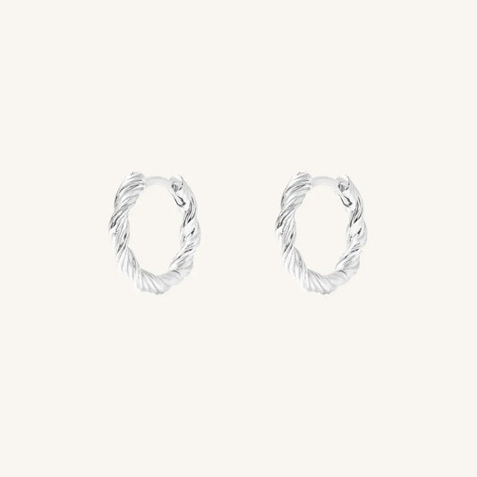 The  SILVER  Logan Hoops by  Francesca Jewellery from the Earrings Collection.