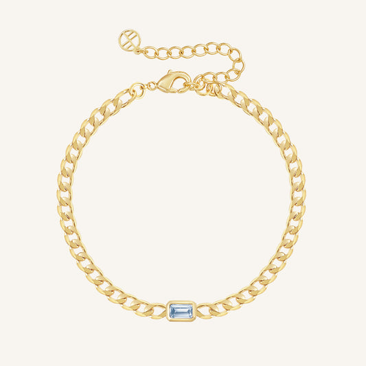 March Birthstone Chain Bracelet