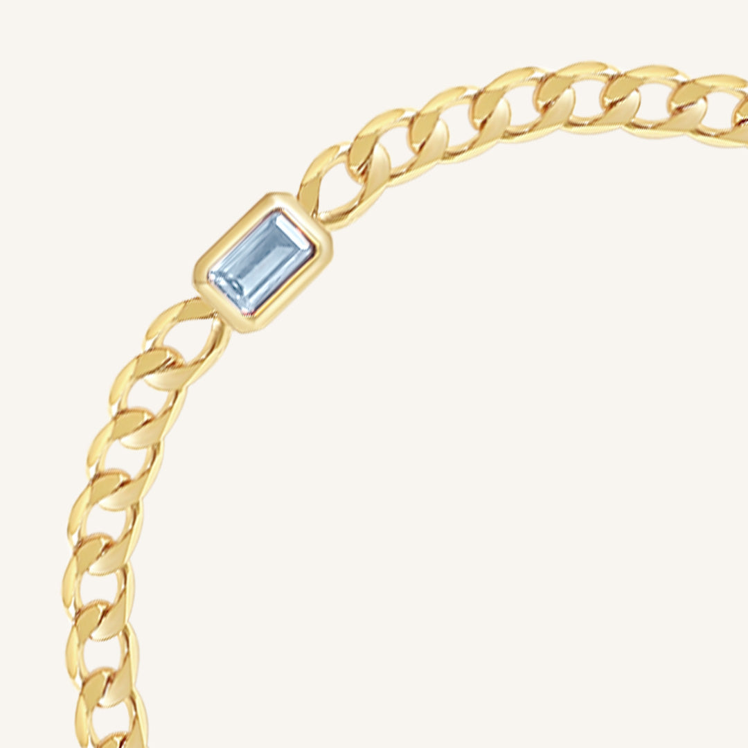 March Birthstone Chain Bracelet