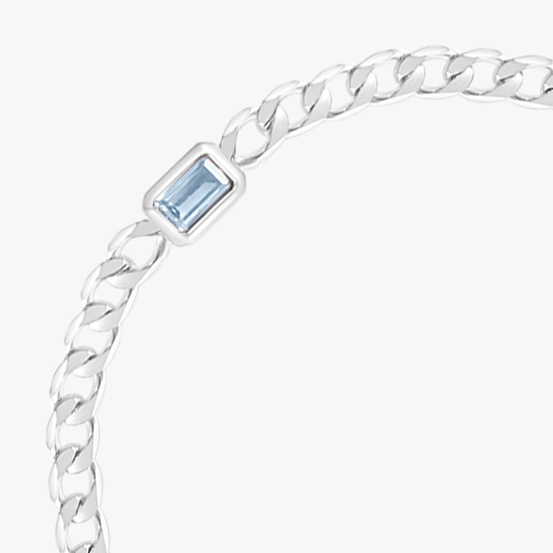 March Birthstone Chain Bracelet