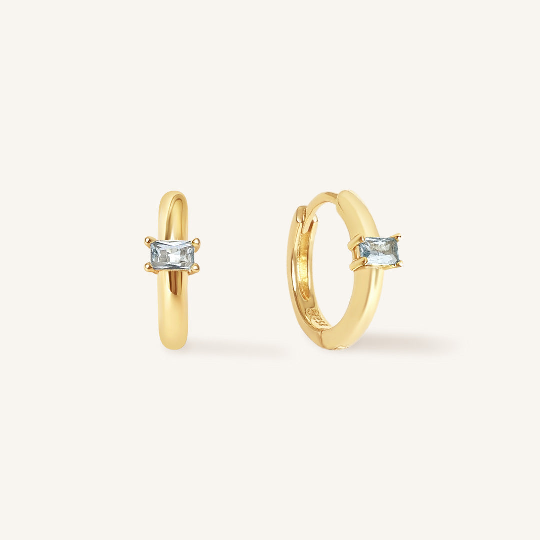 March Birthstone Huggies