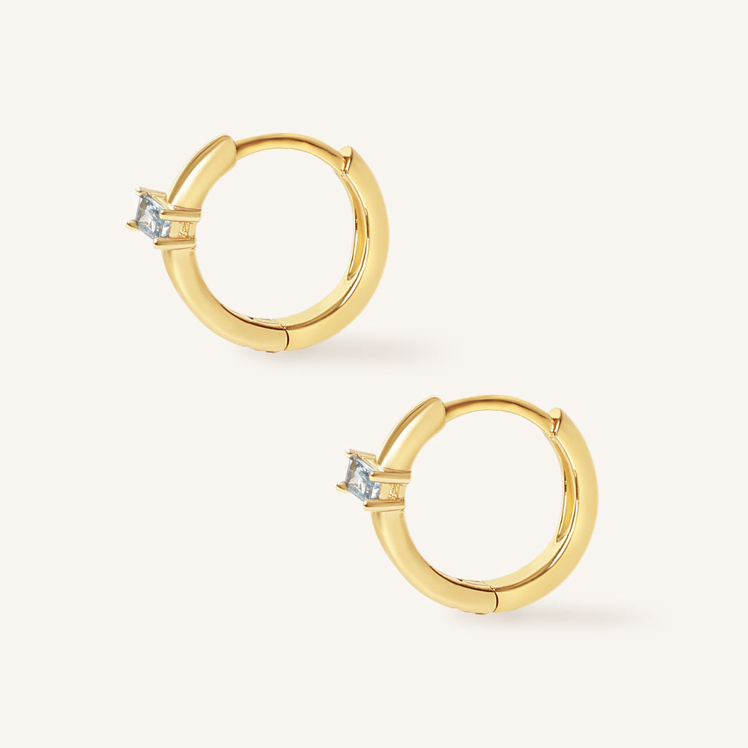 March Birthstone Huggies