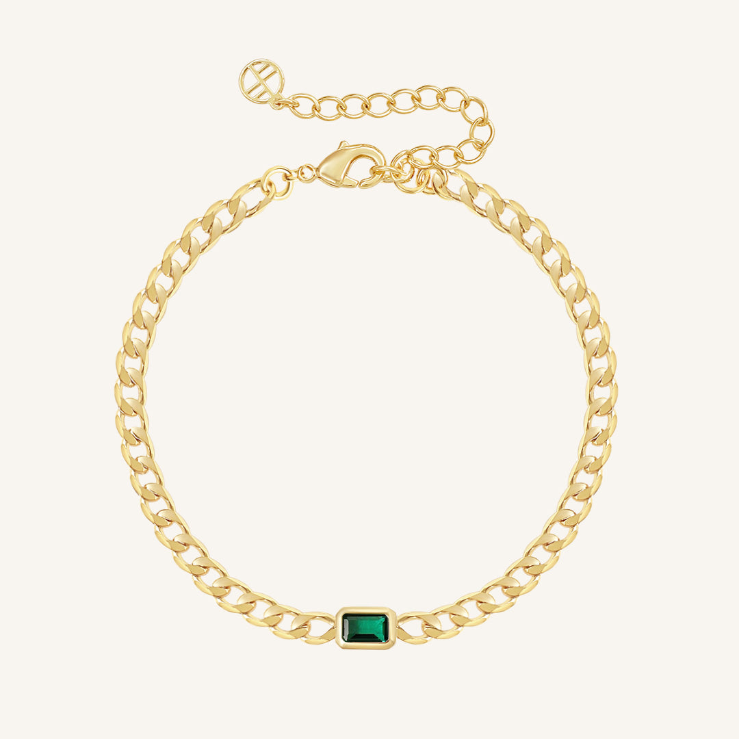 May Birthstone Chain Bracelet