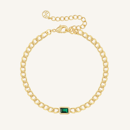 May Birthstone Chain Bracelet