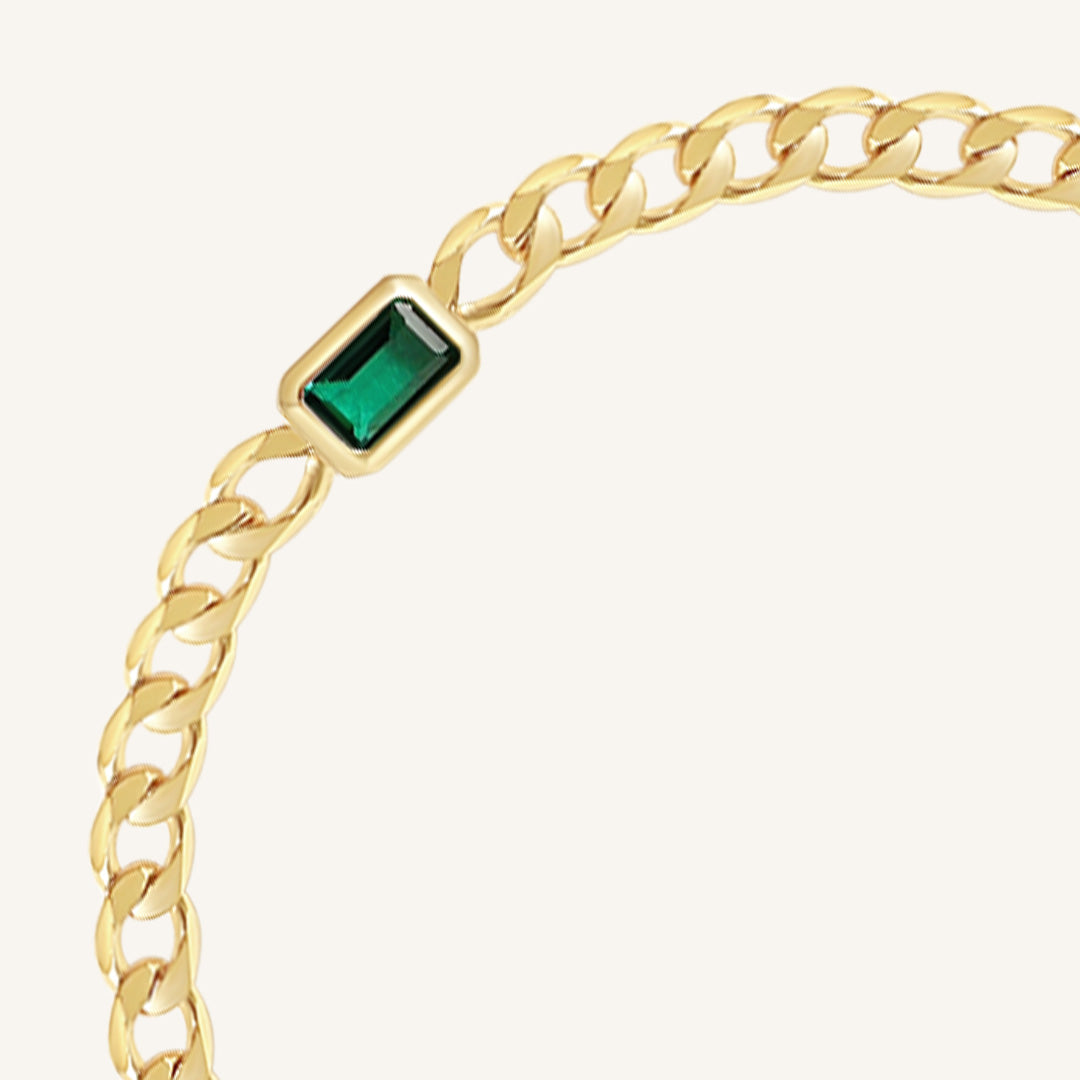 May Birthstone Chain Bracelet