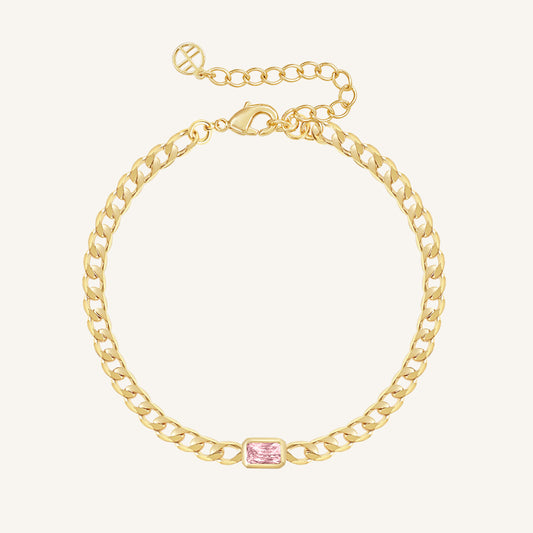 October Birthstone Chain Bracelet
