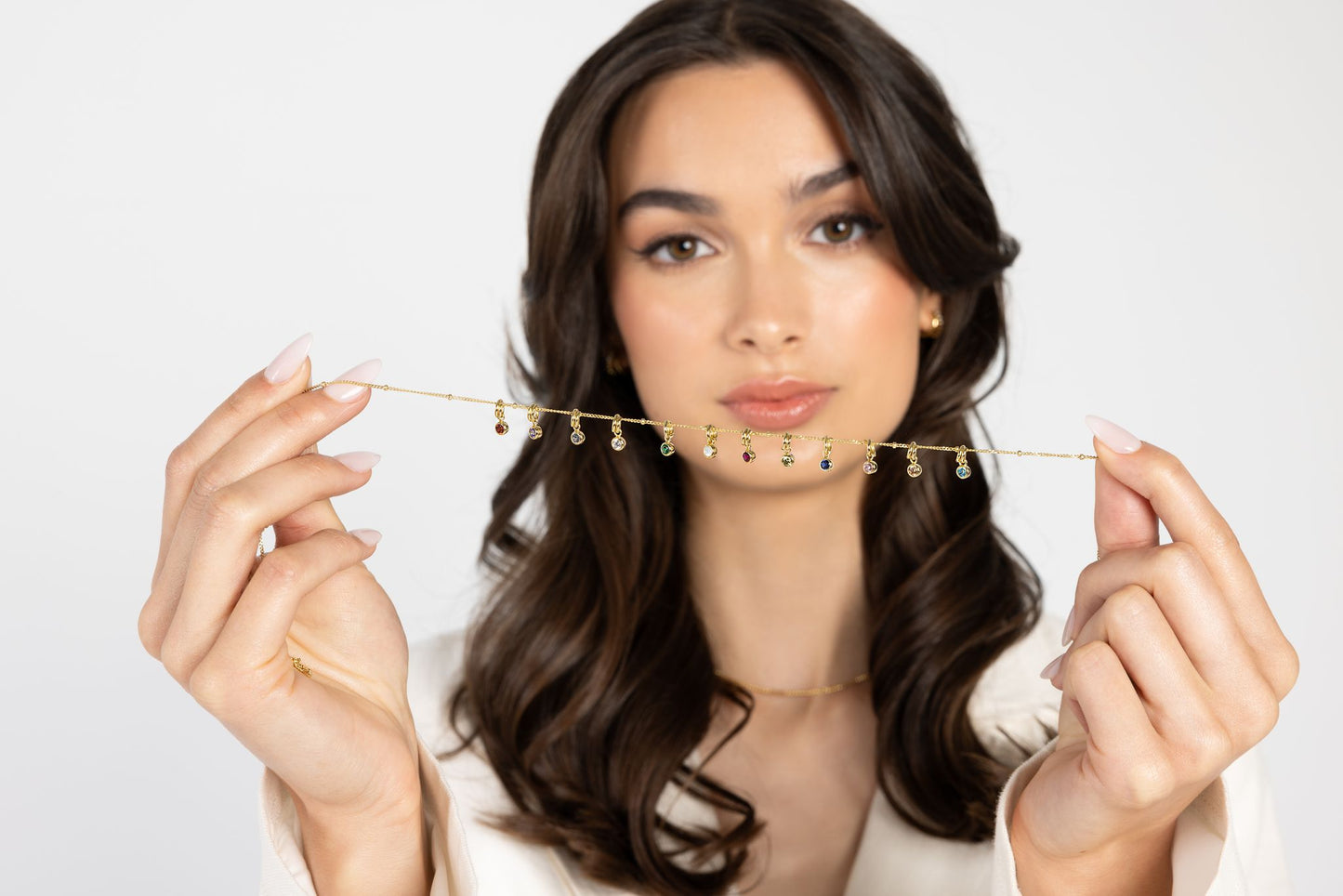 Aura Birthstone Charm Necklace