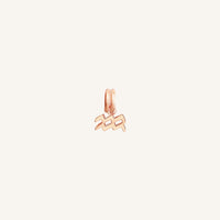 A rose gold  petite charm with the Aquarius zodiac symbol.